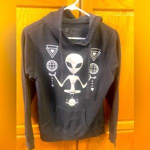 Glow in Dark ALIEN HOODIE PULLOVER OFFICIAL RARE ZUMIEZ A LAB JUNIORS SKATE PUNK